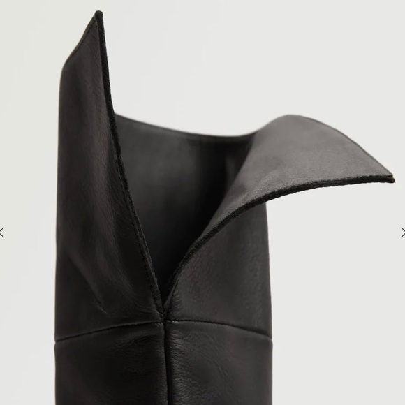 NWT_MANGO Leather Boot With Tall Leg - Picture 5 of 9